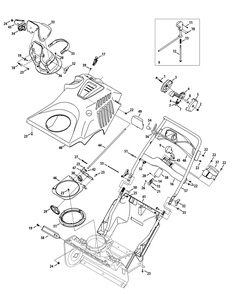Shroud, Chute And Handle Diagram and Parts List for 1X221LHP (31AM2T6D709-31AM2T6D710-31AM2T6D713-31AM2T6D756)(2014) Cub Cadet Snow Blower